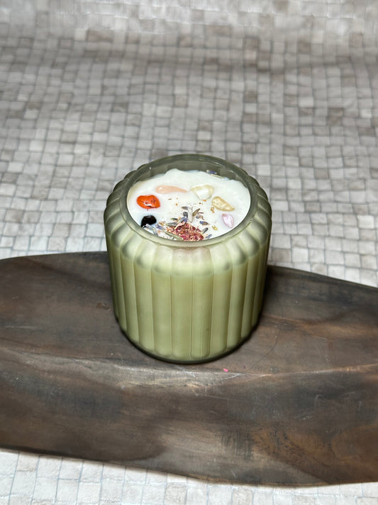 Well-Being Crystal Infused Candle - Lime Blossom OR Eucalyptus & Peppermint - 200g