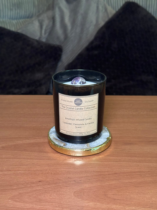 Amethyst Infused Candle - Lavender, Camomile & Vanilla - 200g